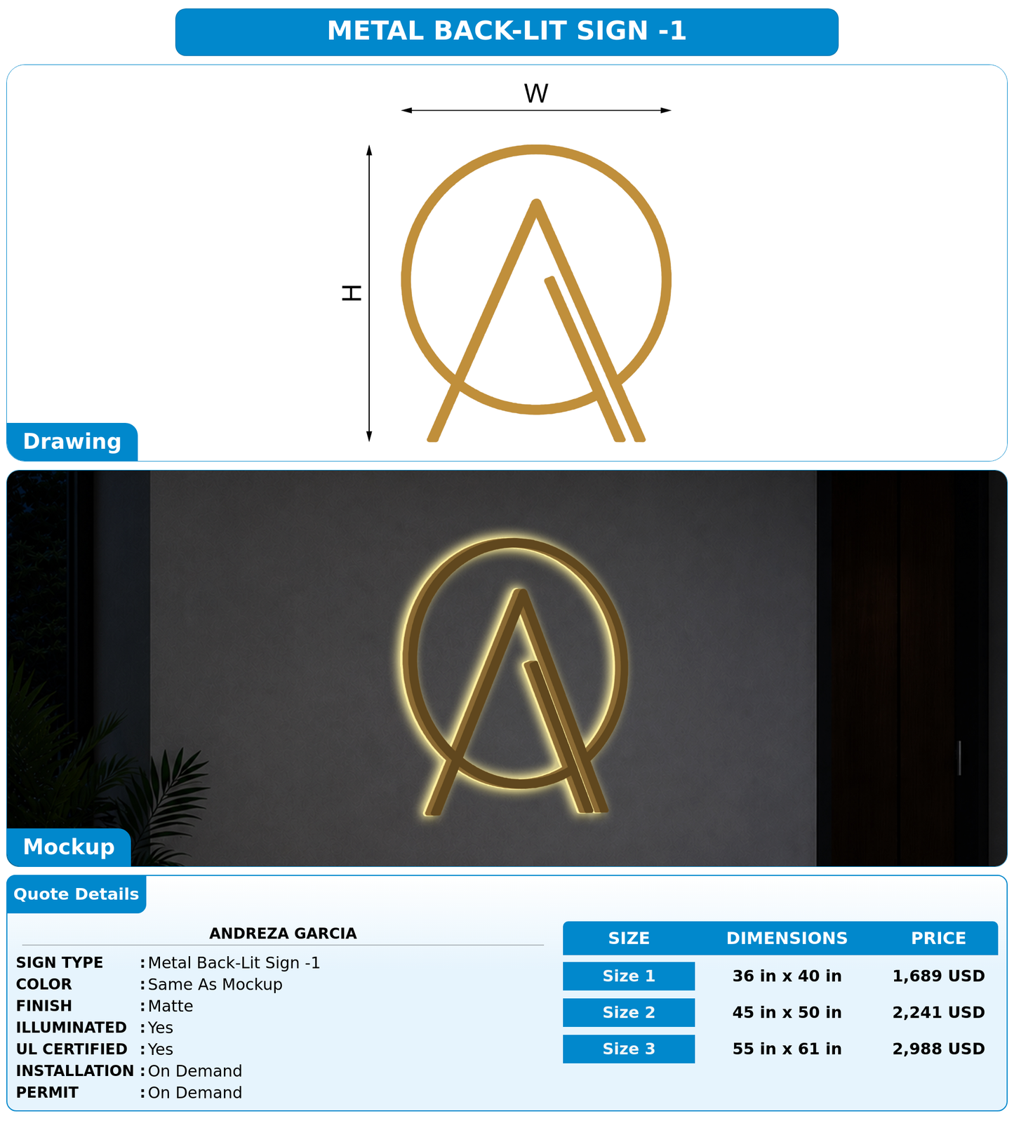 CUSTOM MOCKUP SIGN FOR Andreza Garcia