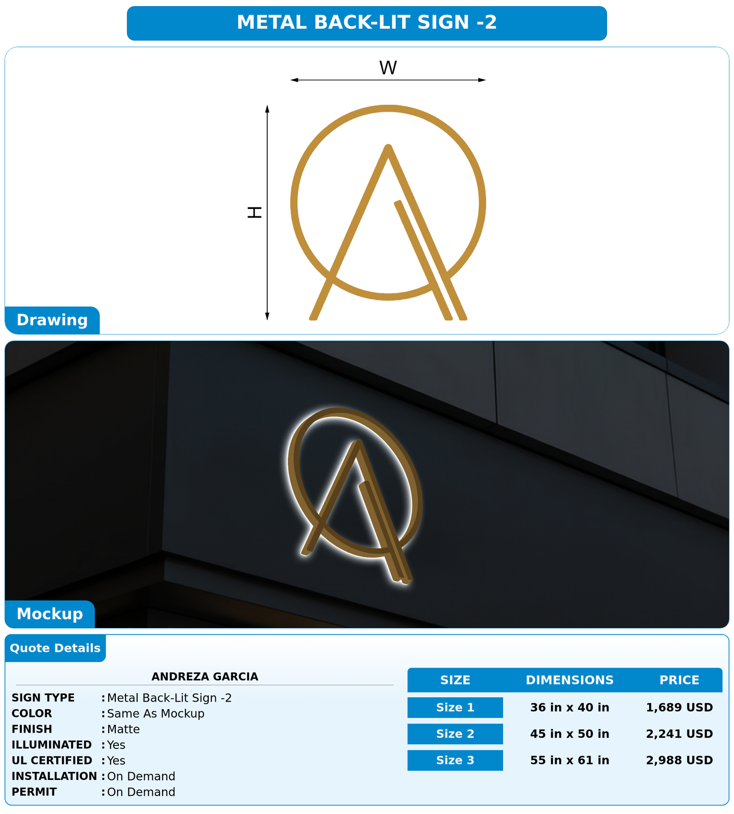 CUSTOM MOCKUP SIGN FOR Andreza Garcia