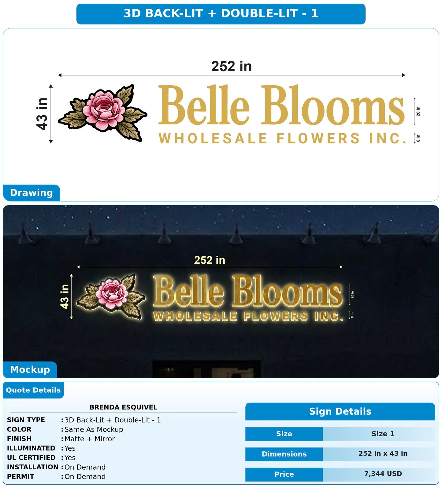 CUSTOM MOCKUP SIGN FOR Brenda Esquivel