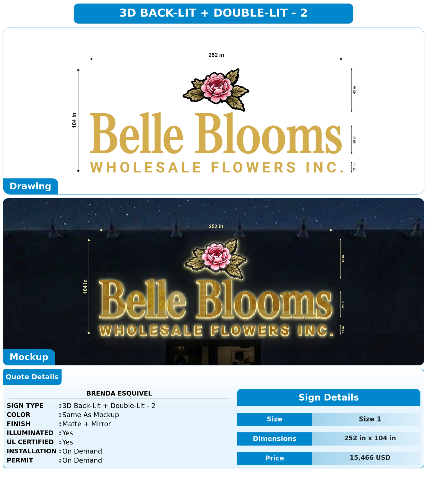 CUSTOM MOCKUP SIGN FOR Brenda Esquivel