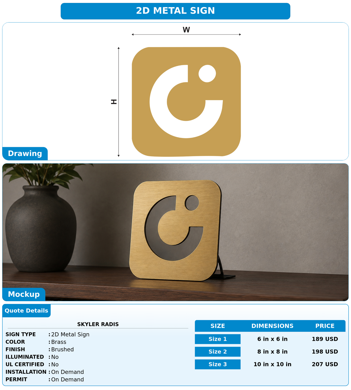 CUSTOM MOCKUP SIGN FOR Skyler Radis