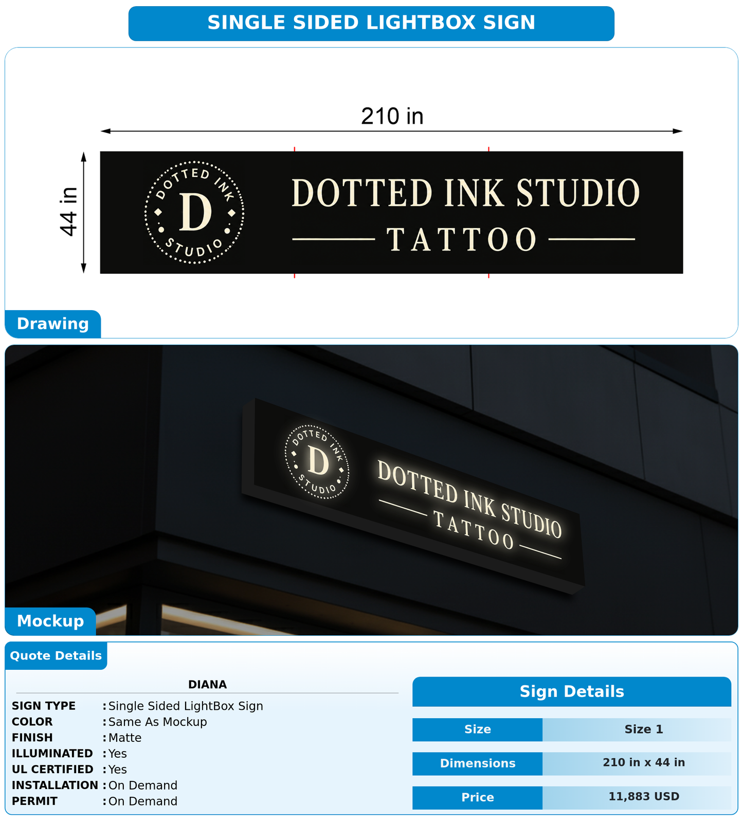 CUSTOM MOCKUP SIGN FOR Diana