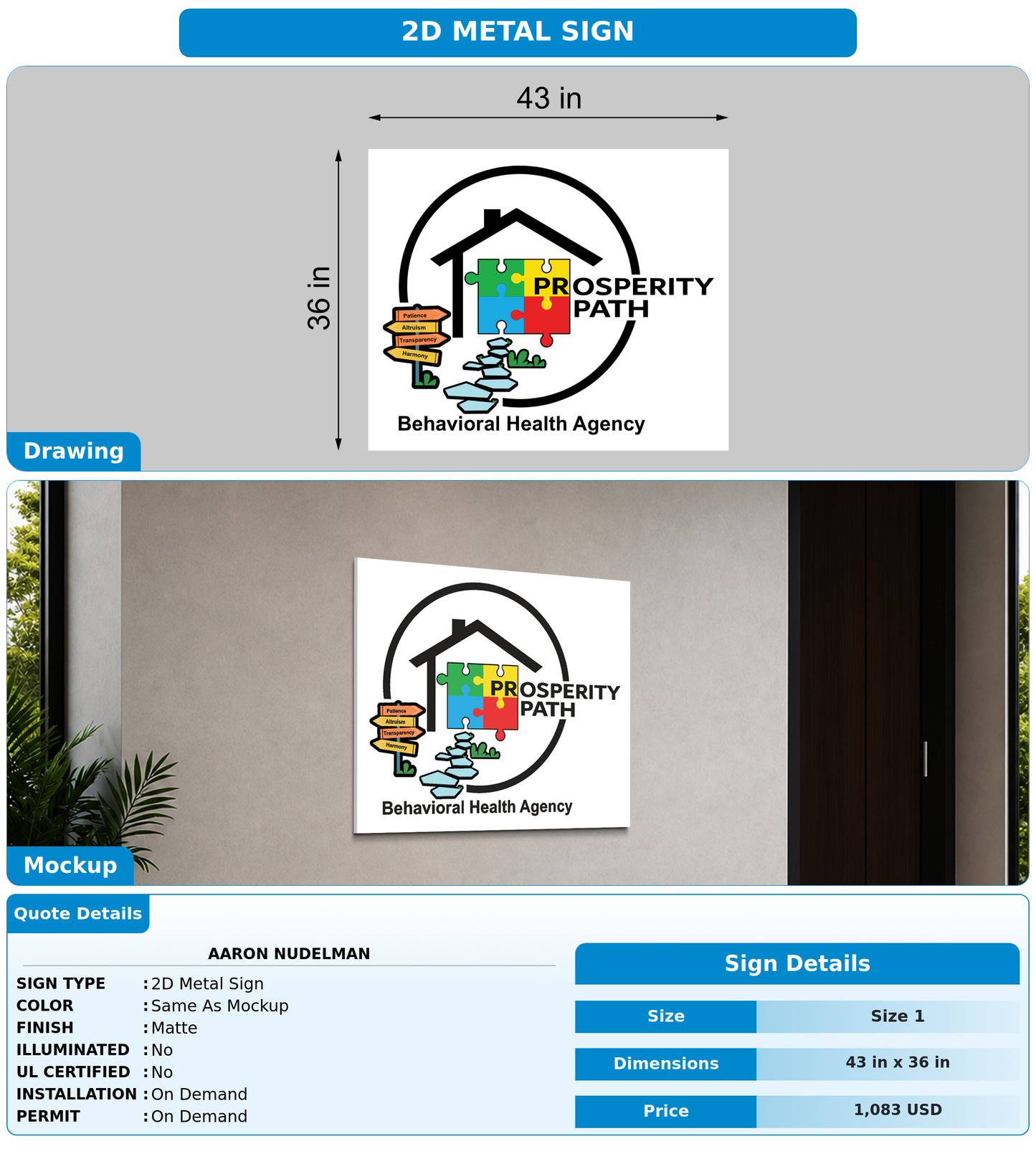 CUSTOM MOCKUP SIGN FOR Aaron Nudelman