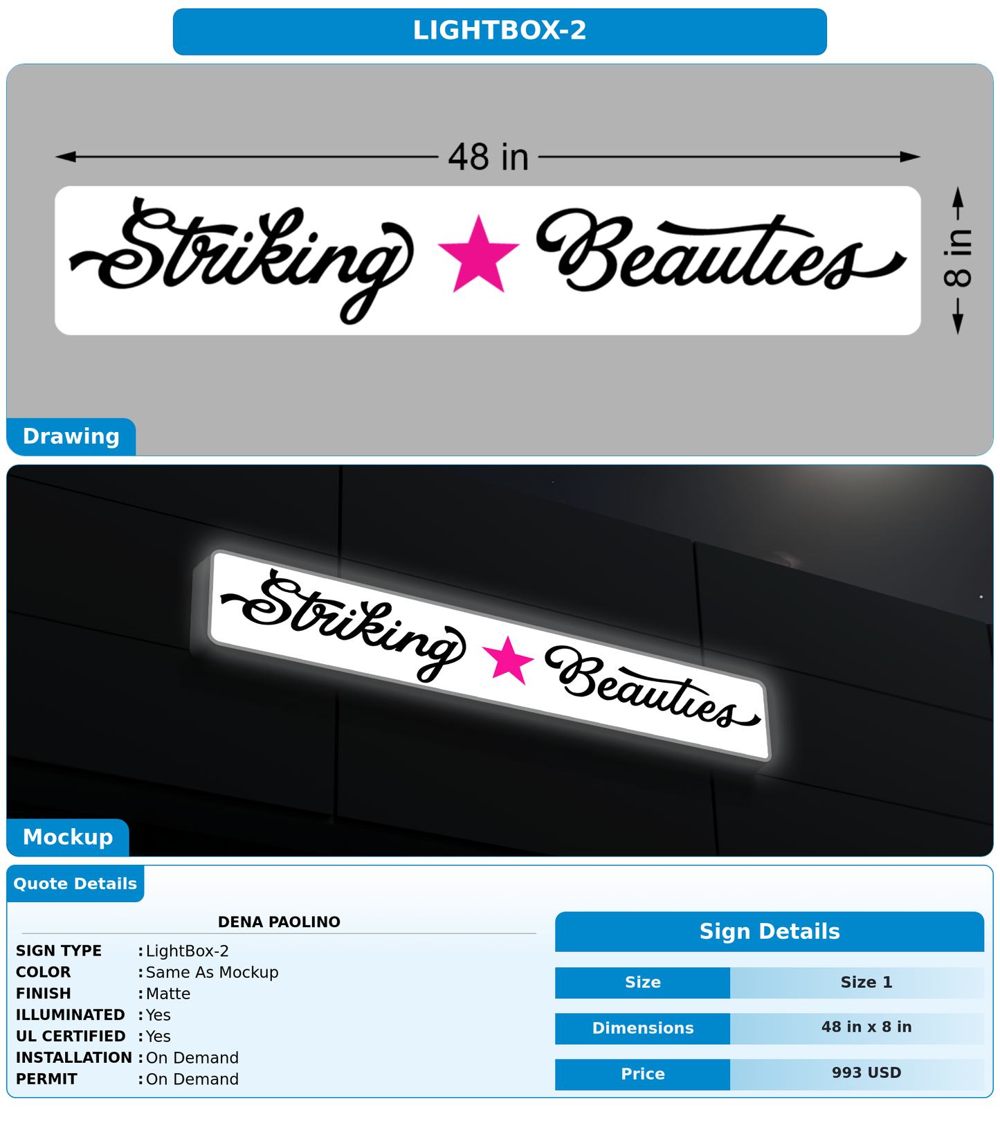 CUSTOM MOCKUP SIGN FOR Dena Paolino