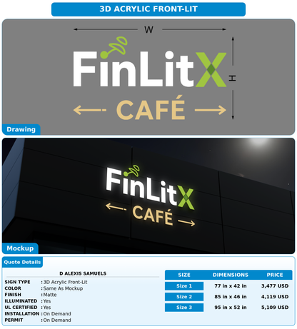 CUSTOM MOCKUP SIGN FOR D Alexis Samuels