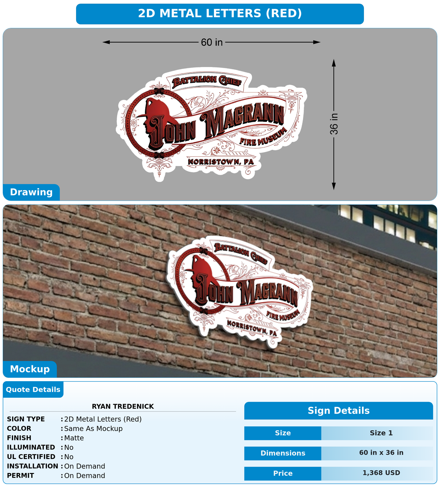 CUSTOM MOCKUP SIGN FOR Ryan TreDenick