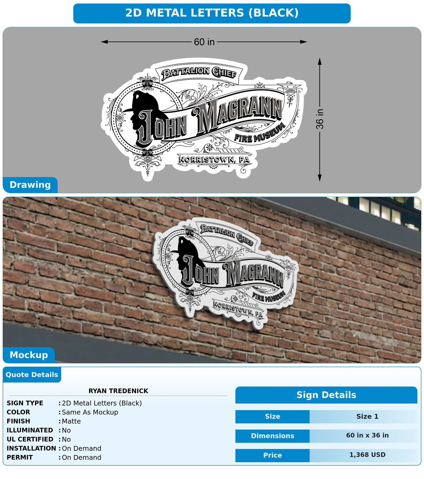 CUSTOM MOCKUP SIGN FOR Ryan TreDenick