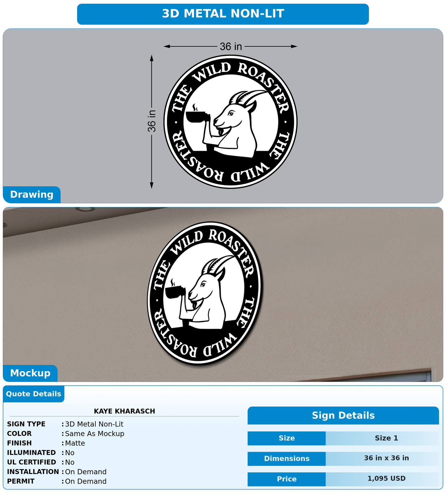 CUSTOM MOCKUP SIGN FOR Kaye kharasch