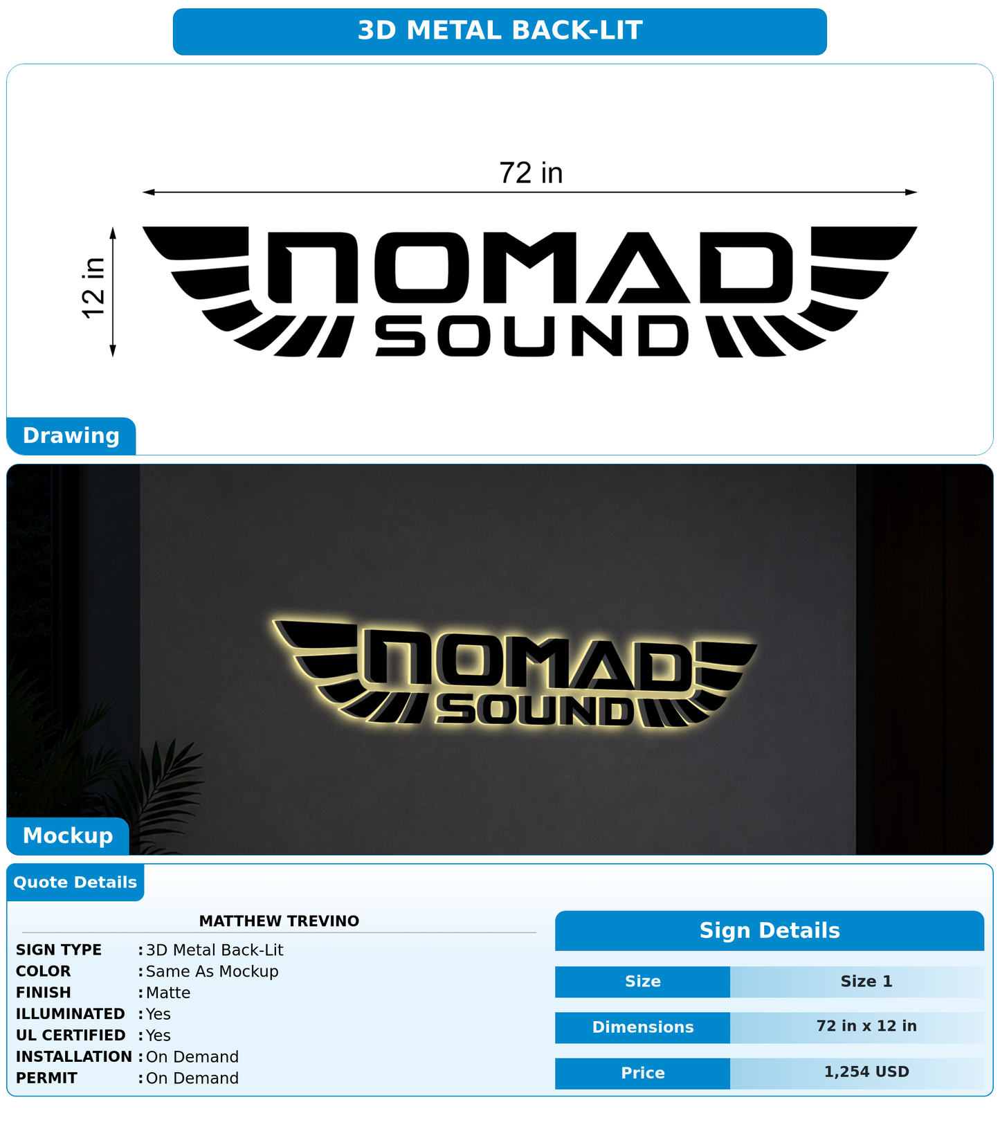 CUSTOM MOCKUP SIGN FOR Matthew Trevino