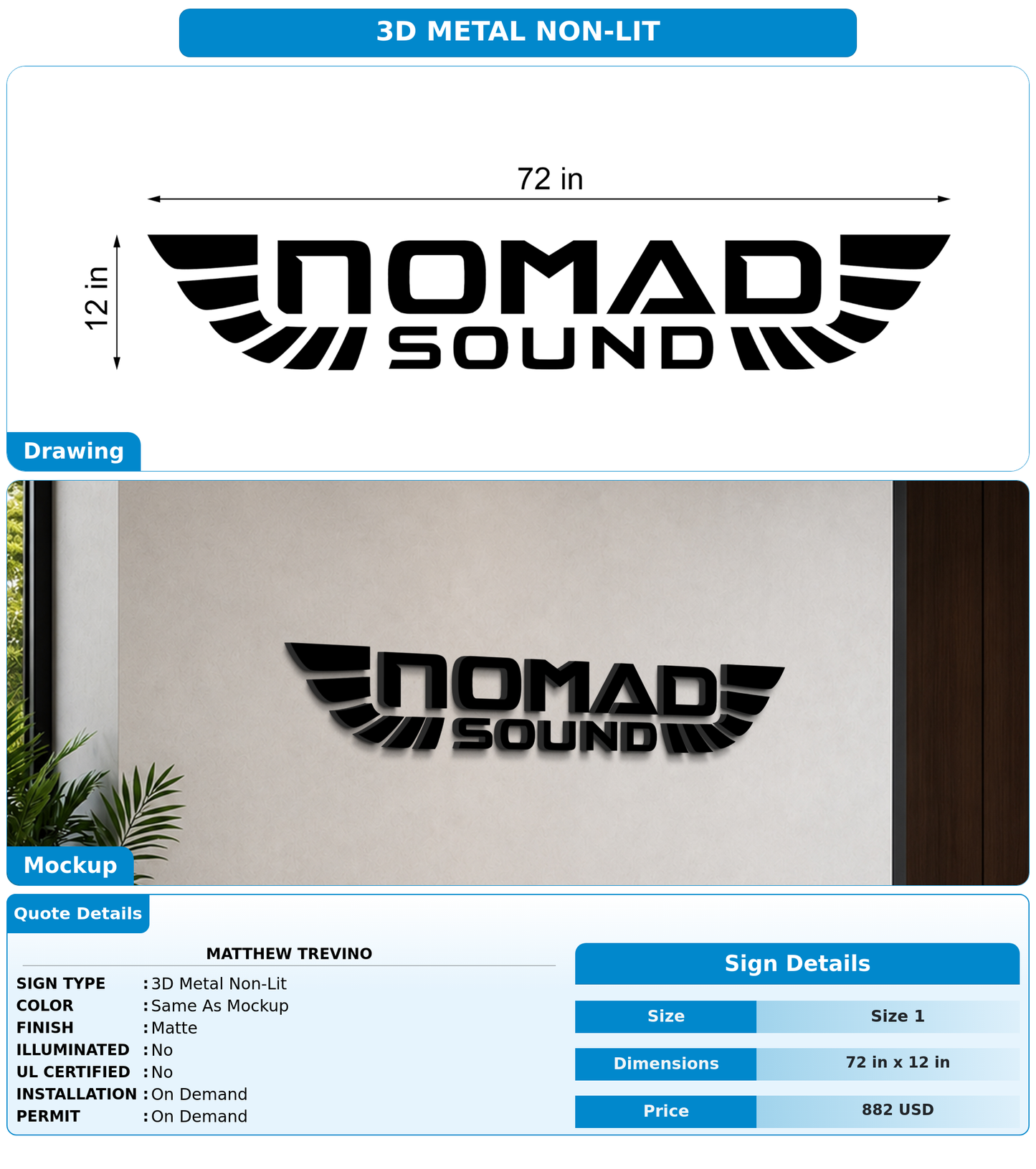 CUSTOM MOCKUP SIGN FOR Matthew Trevino