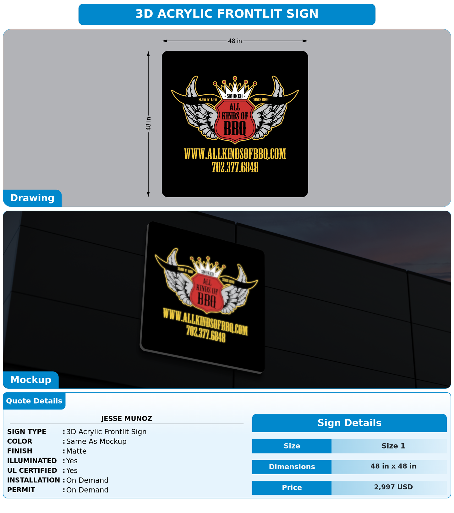 CUSTOM MOCKUP SIGN FOR Jesse Munoz