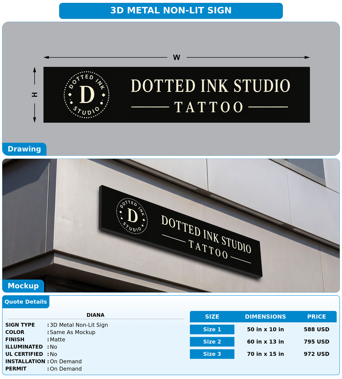 CUSTOM MOCKUP SIGN FOR Diana