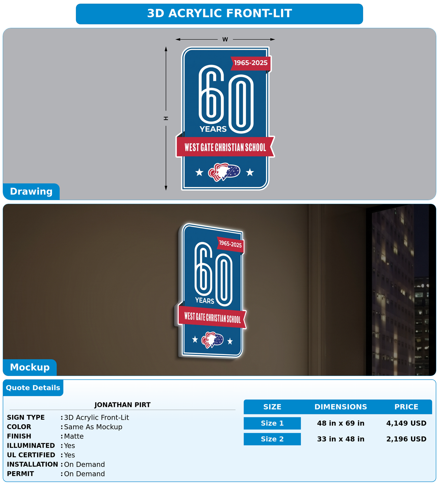 CUSTOM MOCKUP SIGN FOR Jonathan Pirt