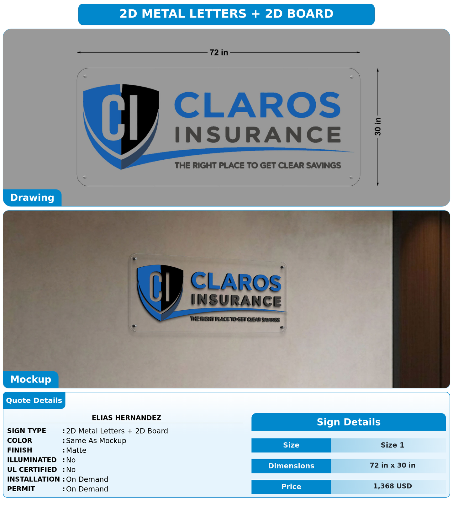 CUSTOM MOCKUP SIGN FOR Elias Hernandez