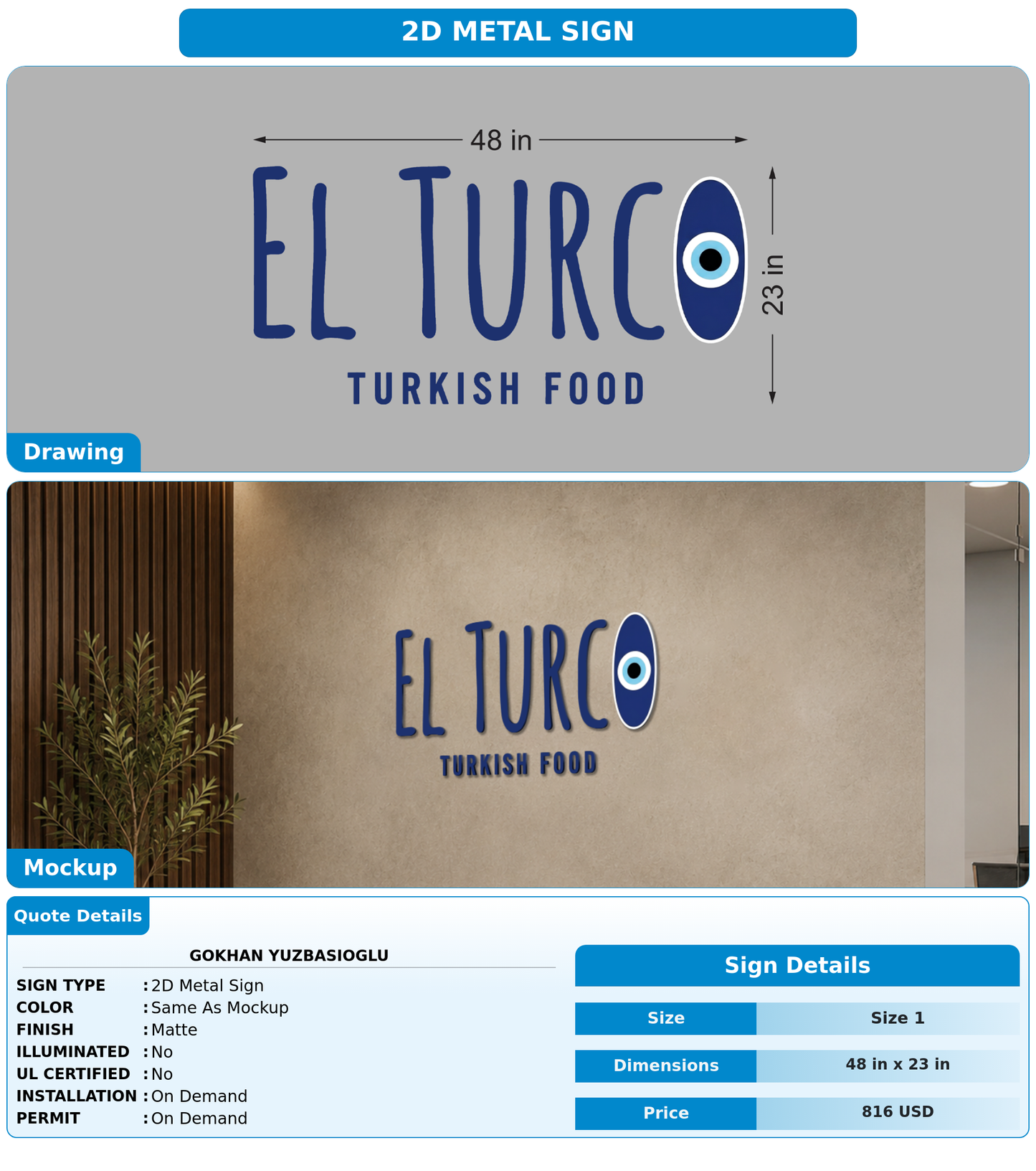CUSTOM MOCKUP SIGN FOR Gokhan Yuzbasioglu