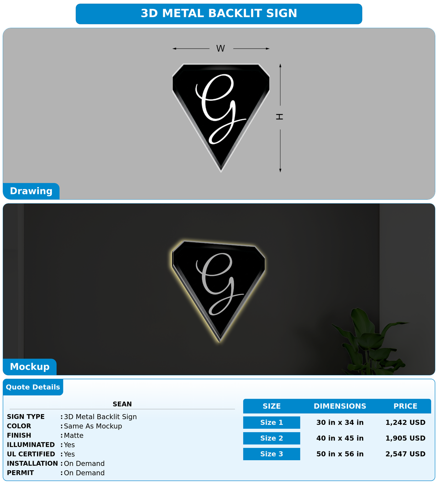 CUSTOM MOCKUP SIGN FOR Sean