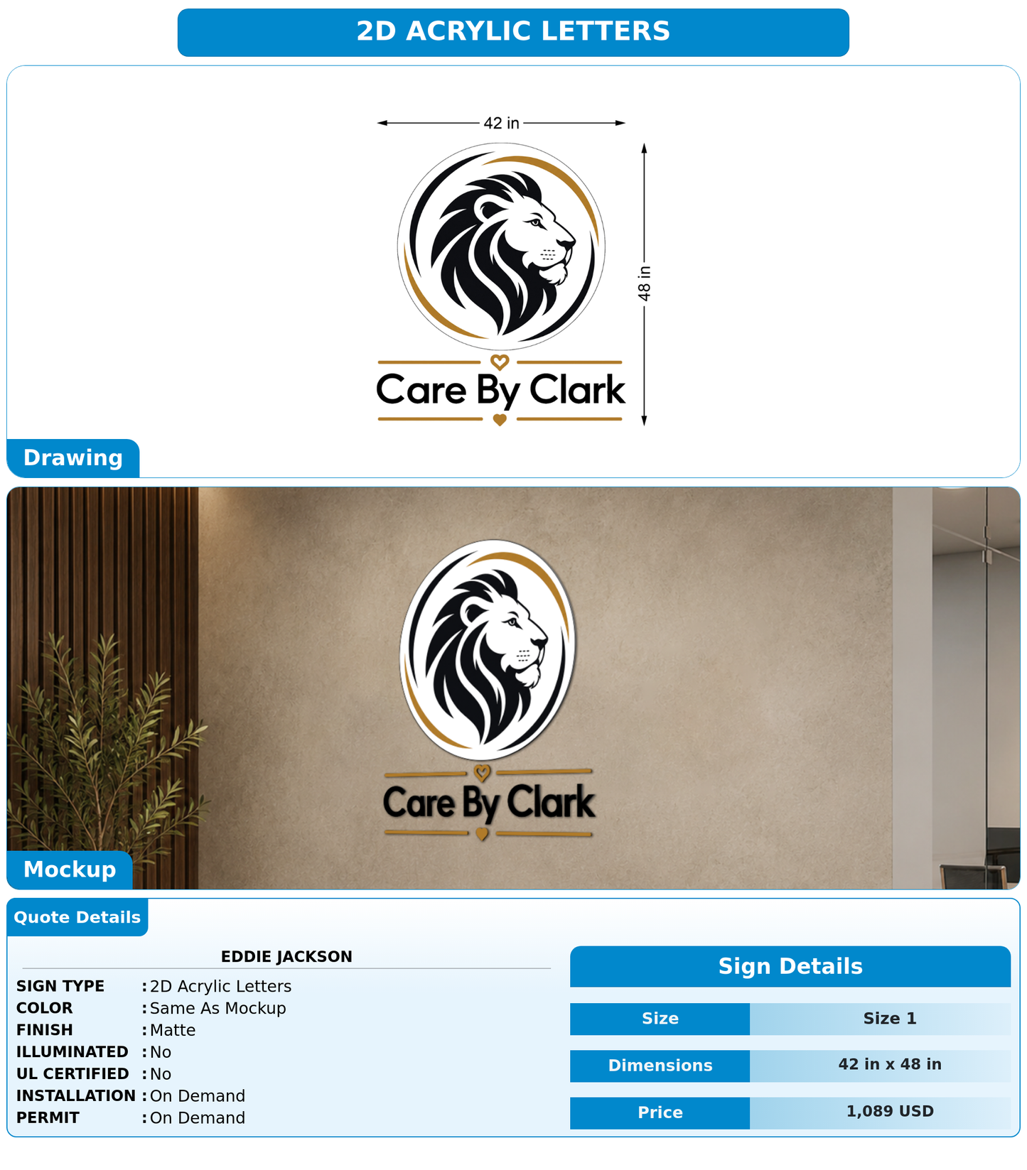 CUSTOM MOCKUP SIGN FOR Eddie Jackson