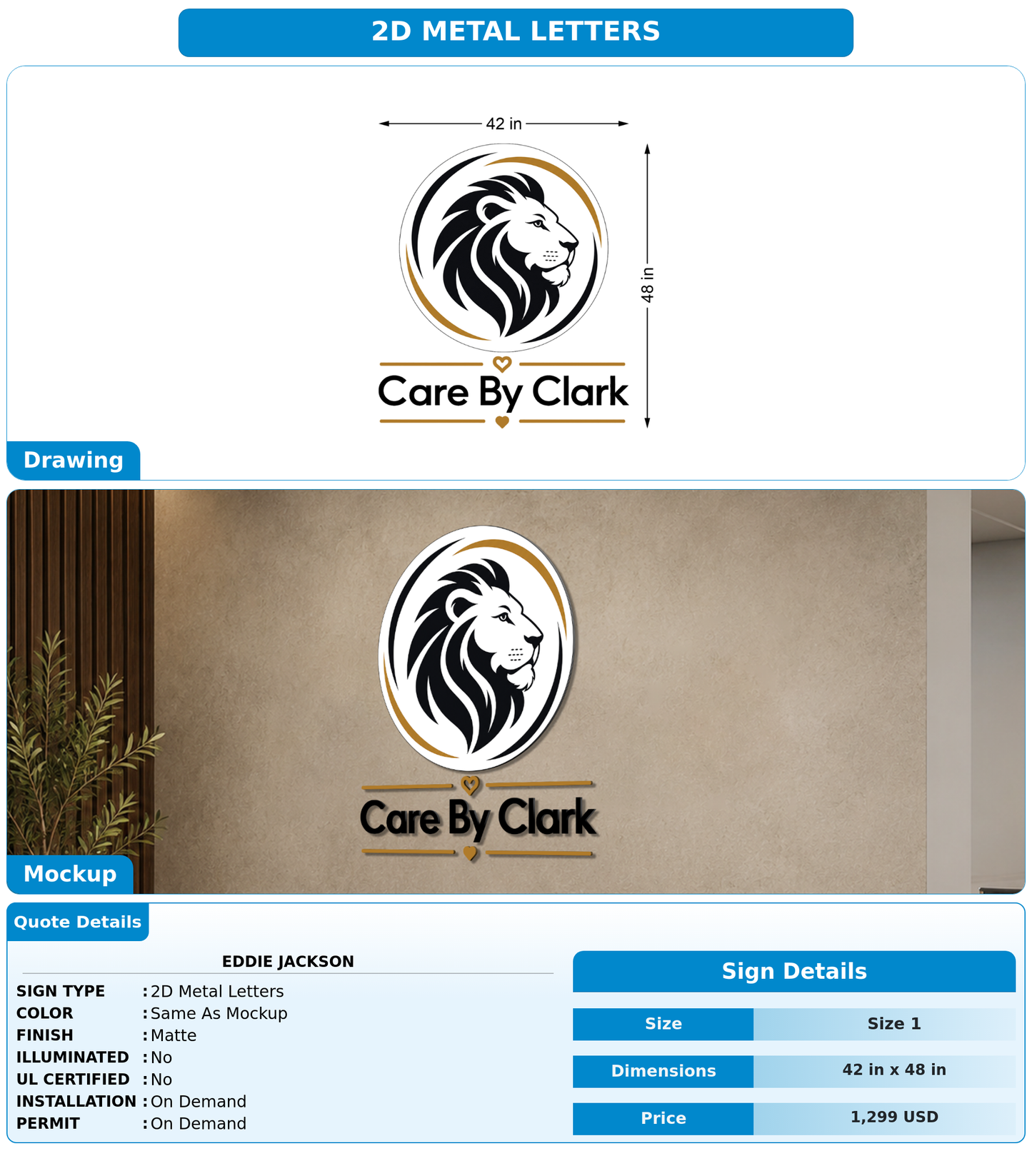CUSTOM MOCKUP SIGN FOR Eddie Jackson