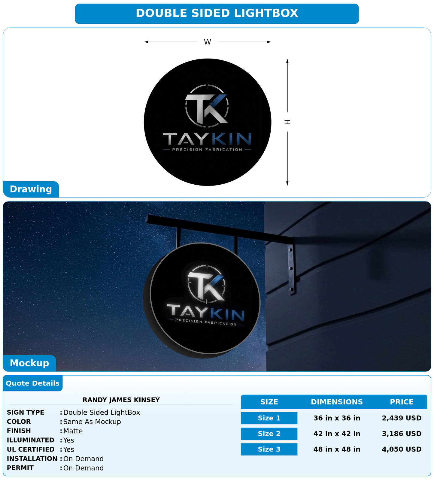 CUSTOM MOCKUP SIGN FOR Randy James Kinsey