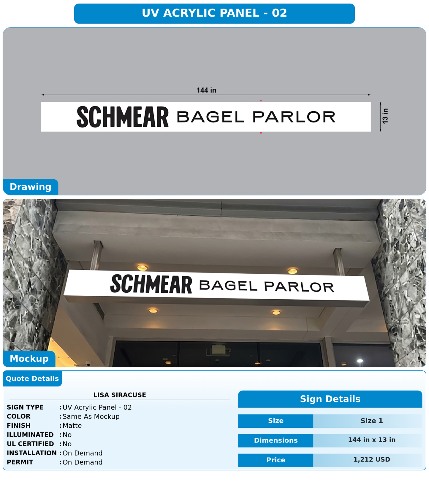 CUSTOM MOCKUP SIGN FOR Lisa Siracuse
