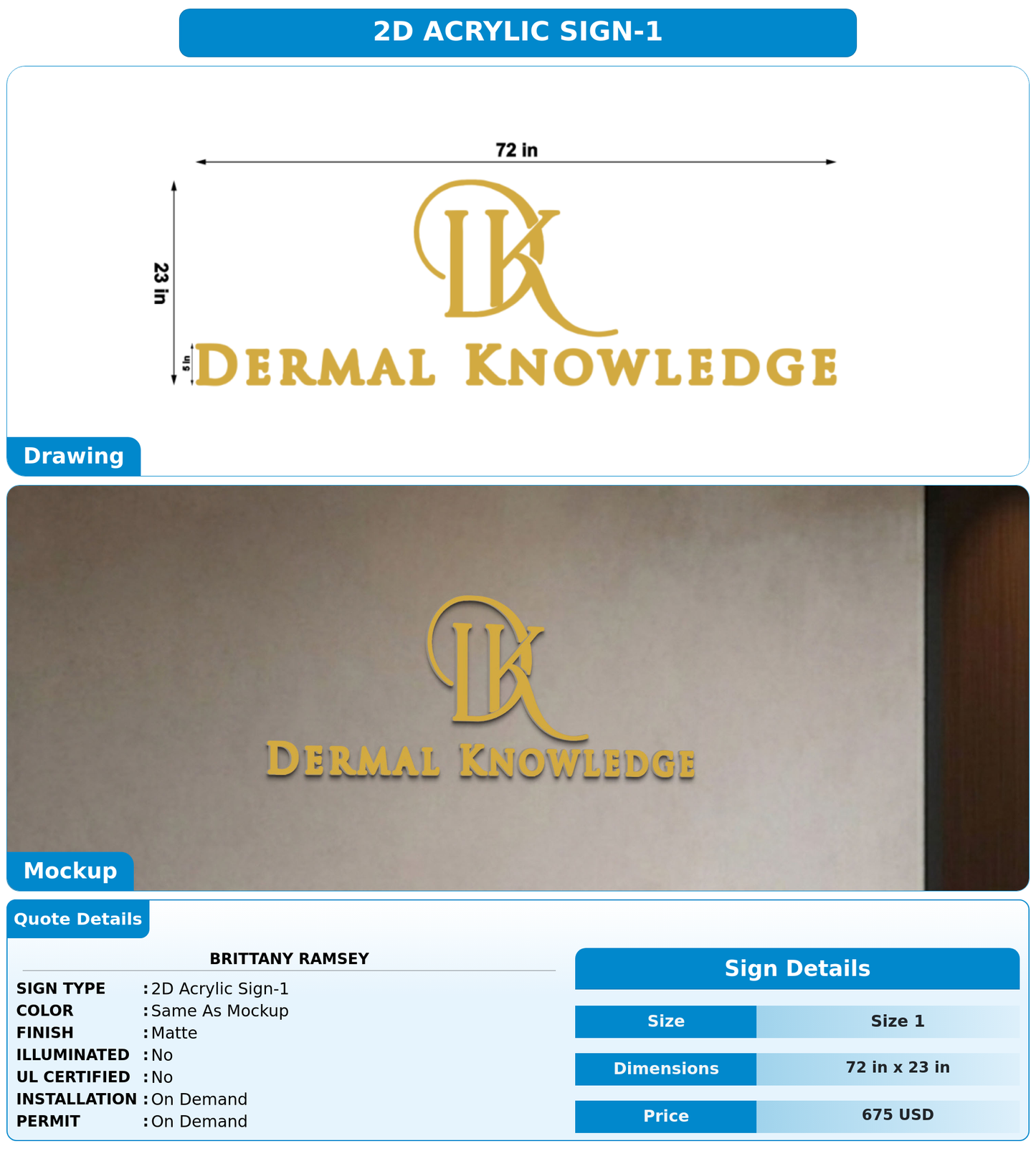 CUSTOM MOCKUP SIGN FOR Brittany Ramsey