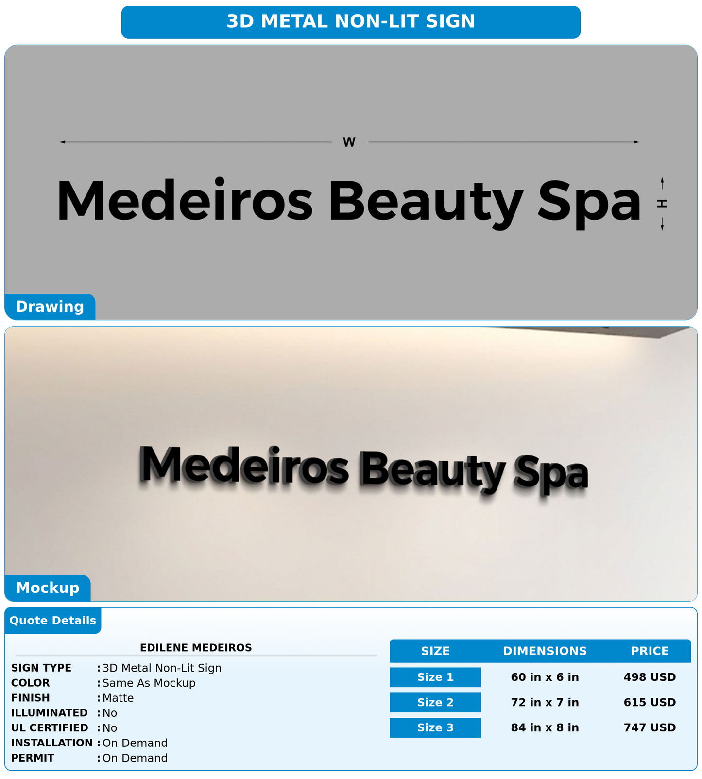 CUSTOM MOCKUP SIGN FOR Edilene Medeiros