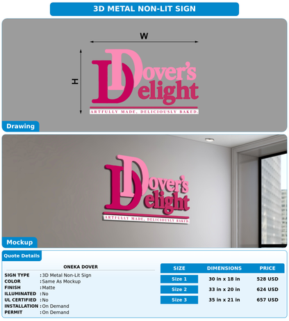 CUSTOM MOCKUP SIGN FOR ONEKA DOVER