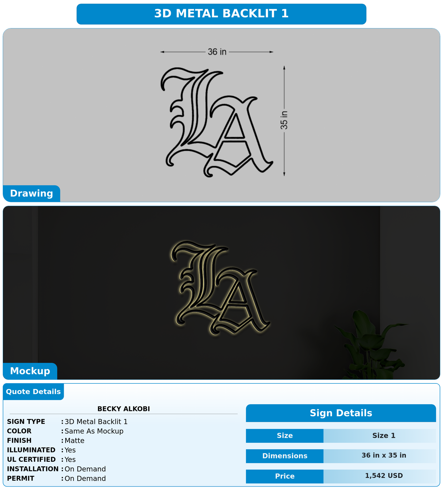 CUSTOM MOCKUP SIGN FOR becky alkobi