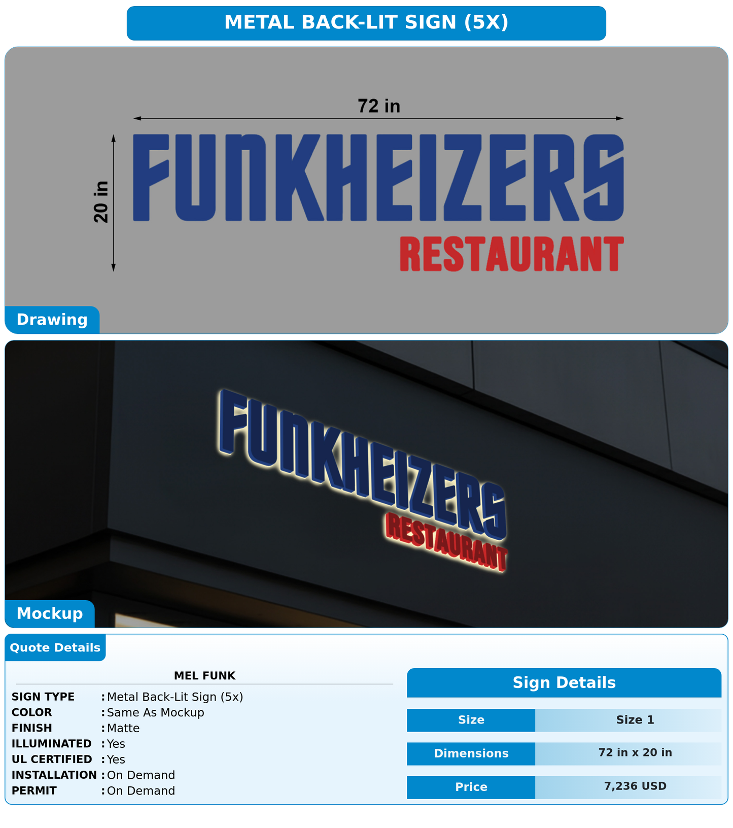 CUSTOM MOCKUP SIGN FOR Mel Funk