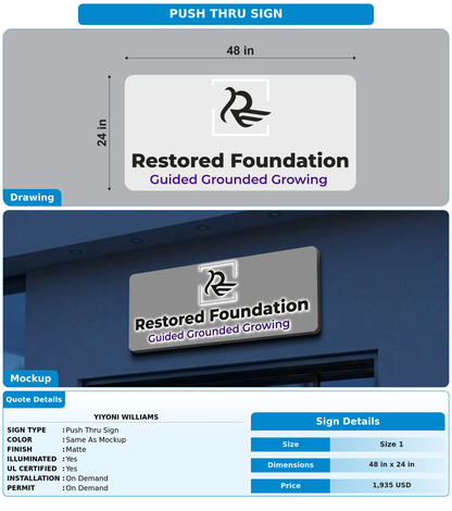 CUSTOM MOCKUP SIGN FOR Yiyoni Williams