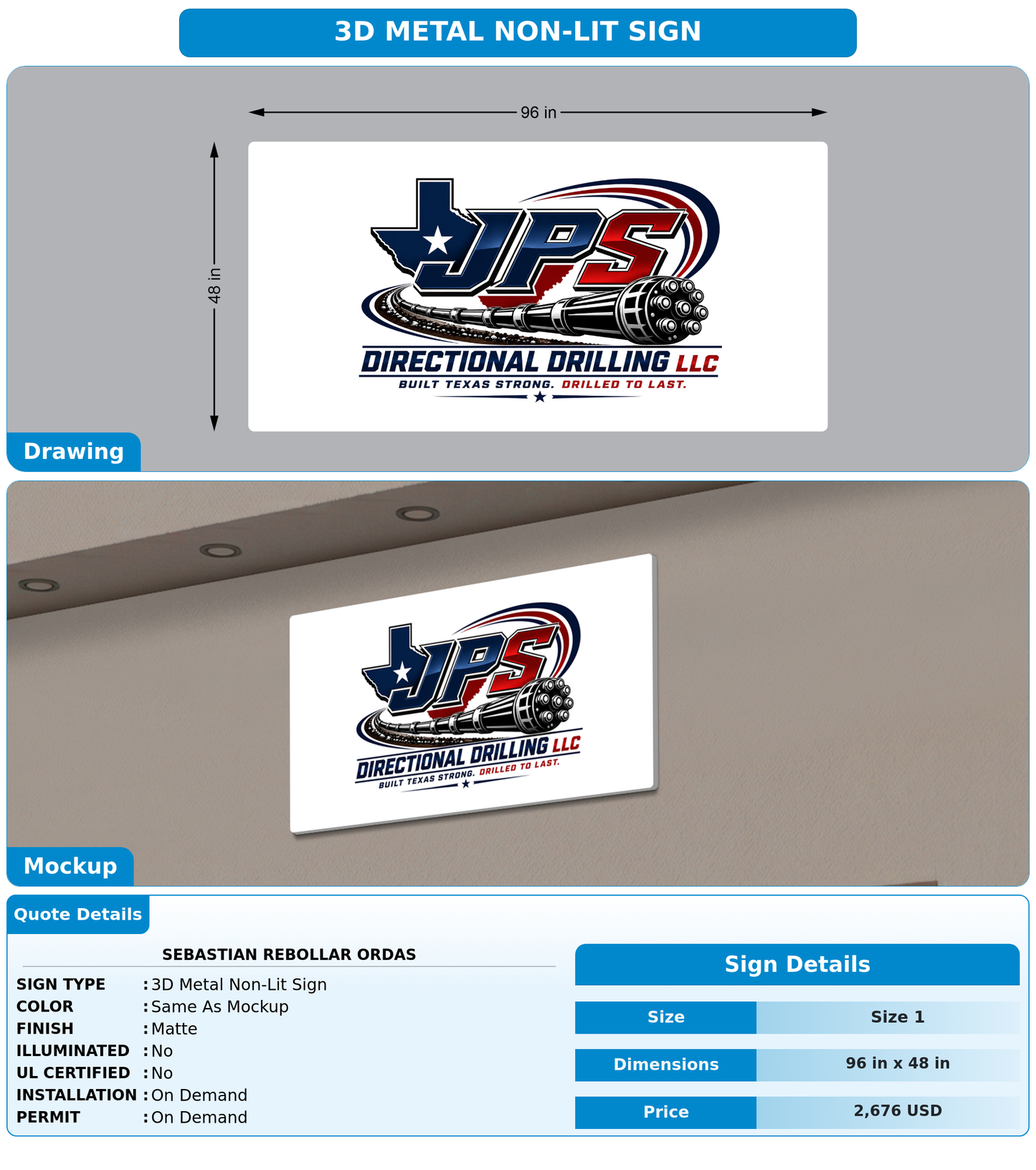 CUSTOM MOCKUP SIGN FOR Sebastian Rebollar Ordas