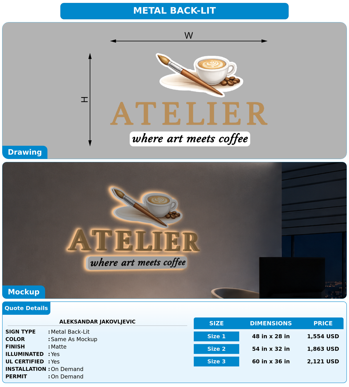 CUSTOM MOCKUP SIGN FOR Aleksandar Jakovljevic