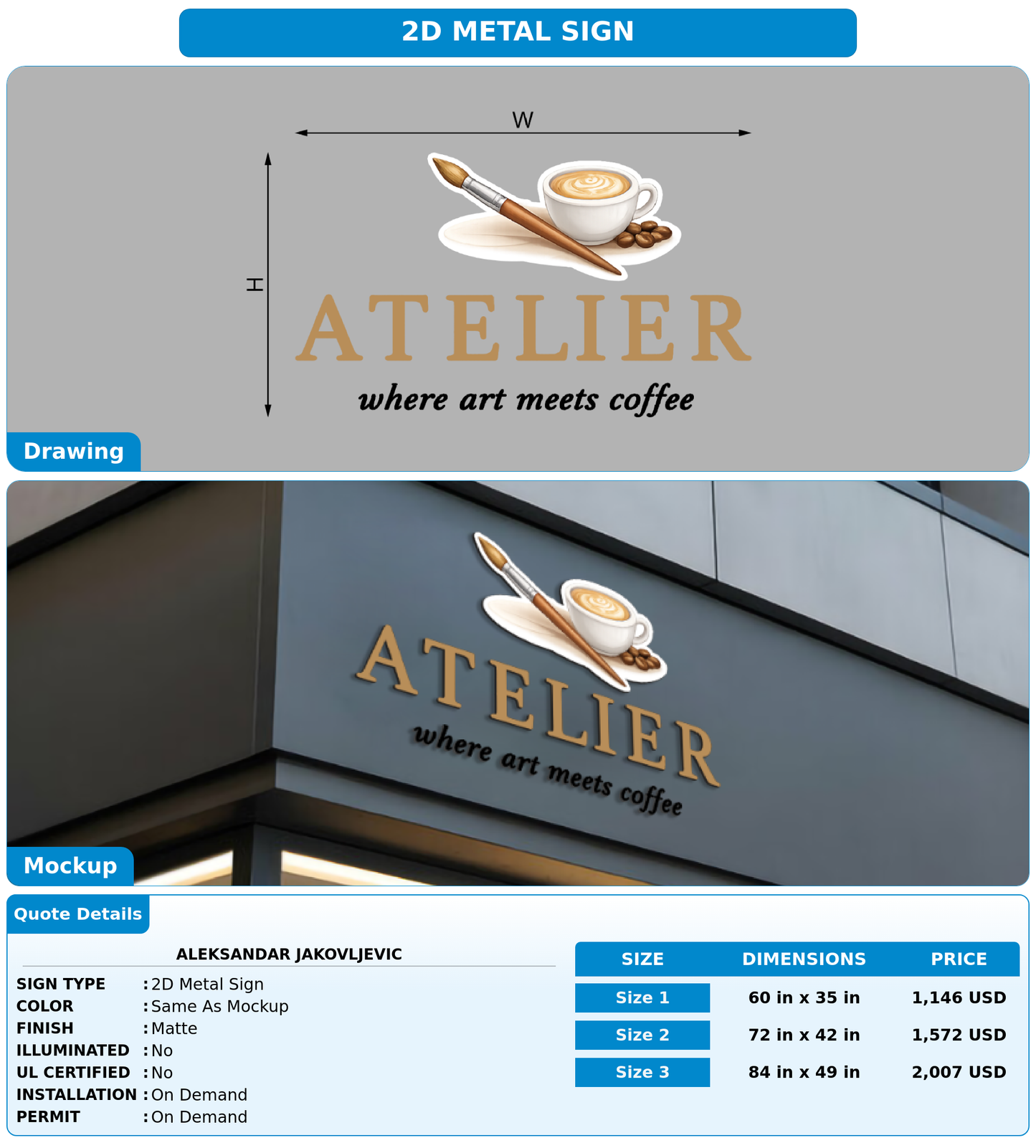 CUSTOM MOCKUP SIGN FOR Aleksandar Jakovljevic