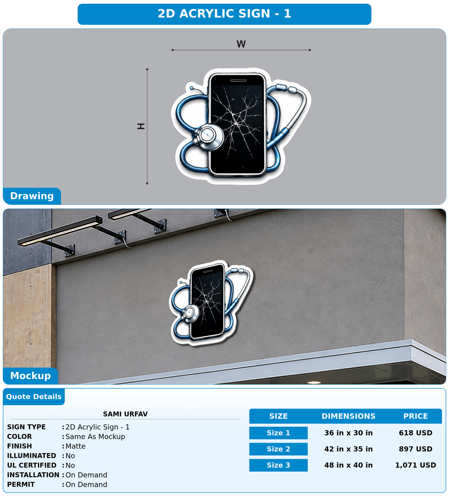 CUSTOM MOCKUP SIGN FOR Sami Urfav
