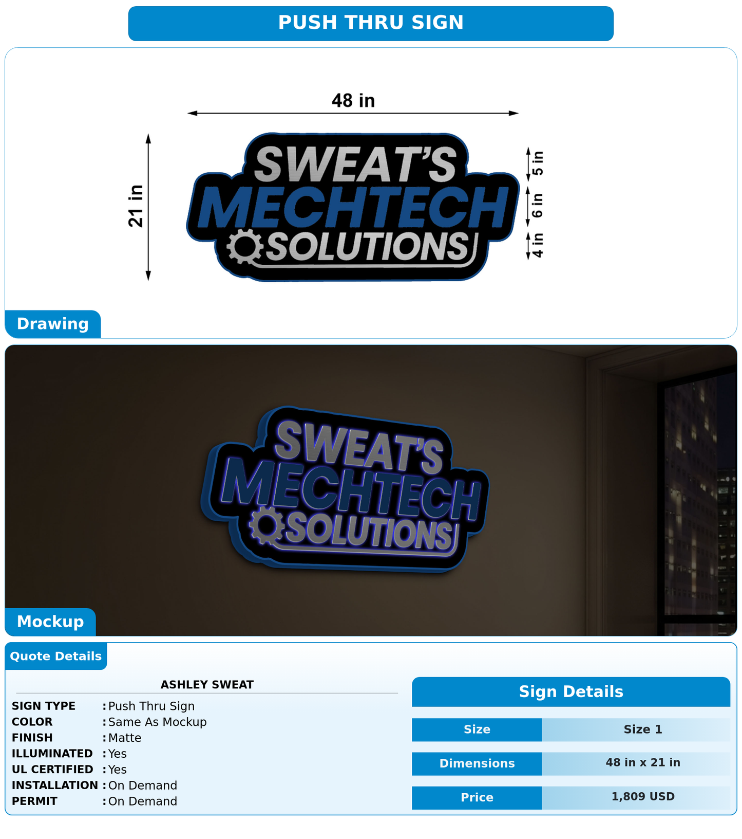 CUSTOM MOCKUP SIGN FOR Ashley Sweat
