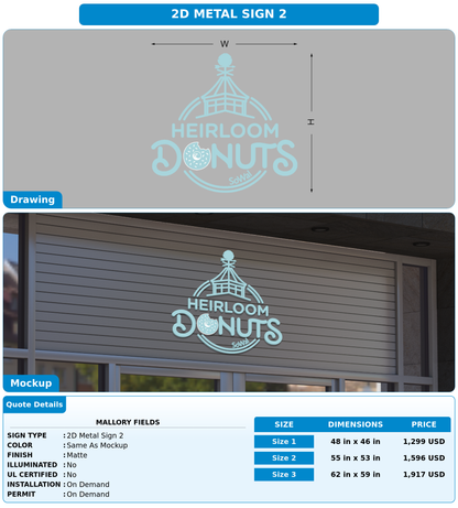 CUSTOM MOCKUP SIGN FOR Mallory Fields