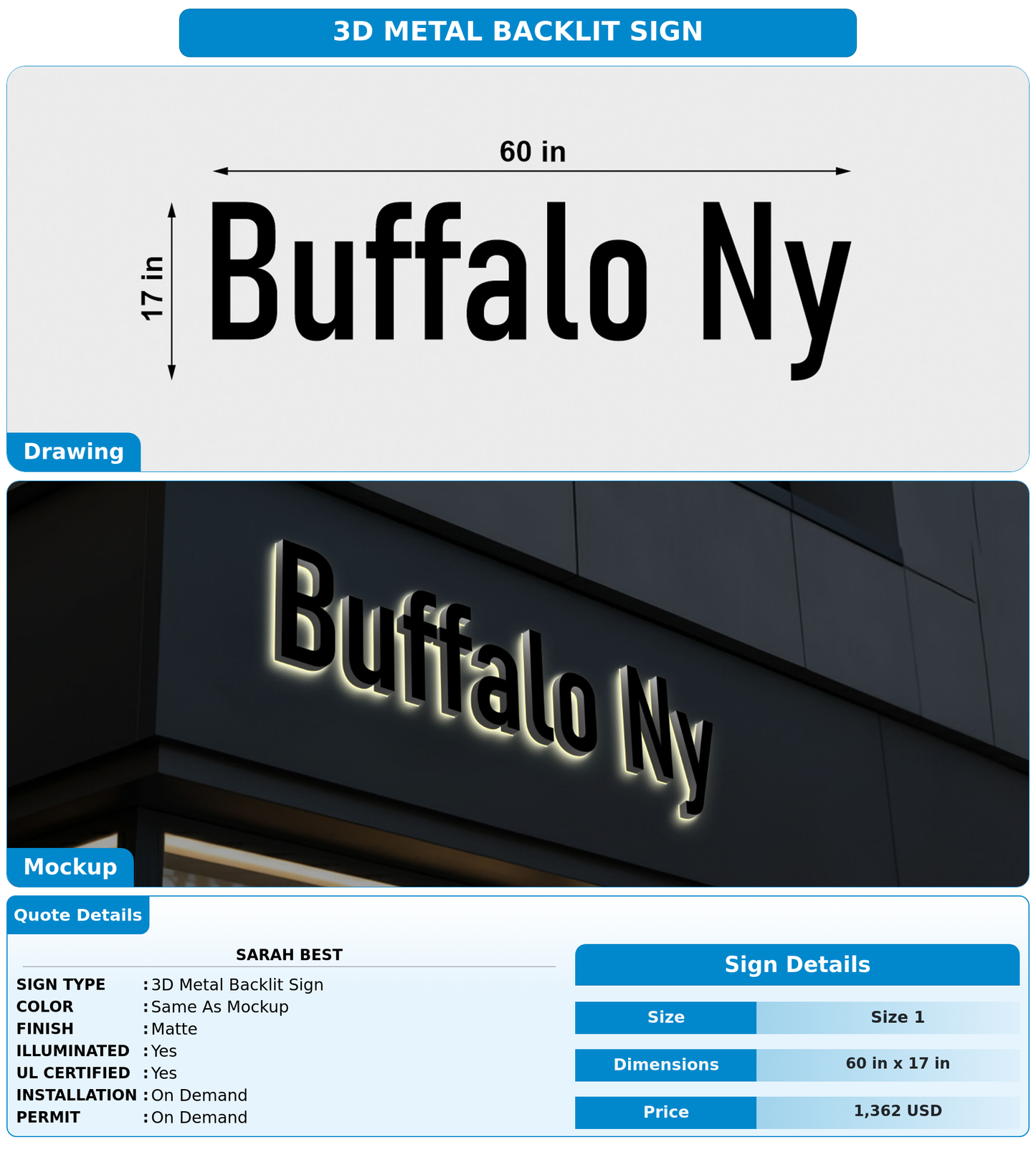 CUSTOM MOCKUP SIGN FOR Sarah  Best