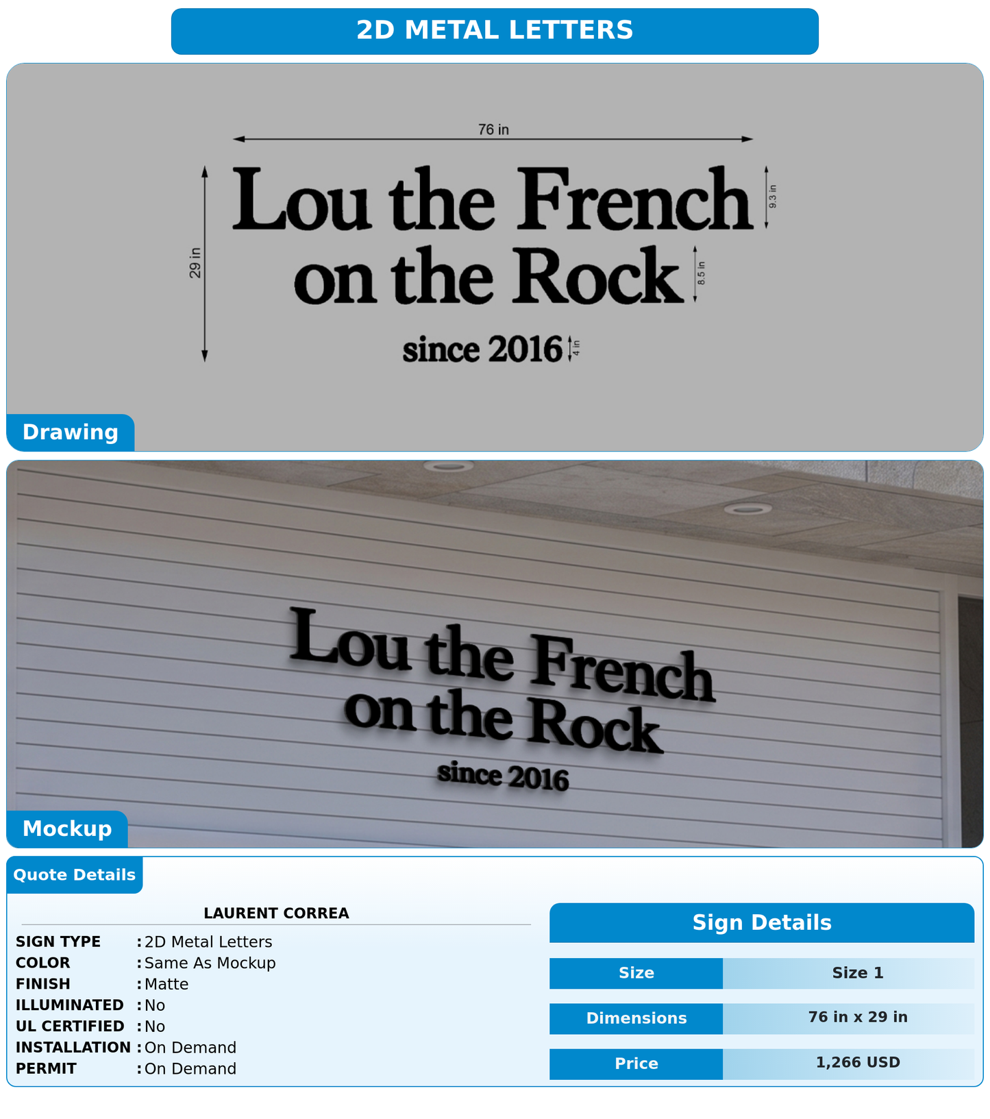 CUSTOM MOCKUP SIGN FOR Laurent Correa
