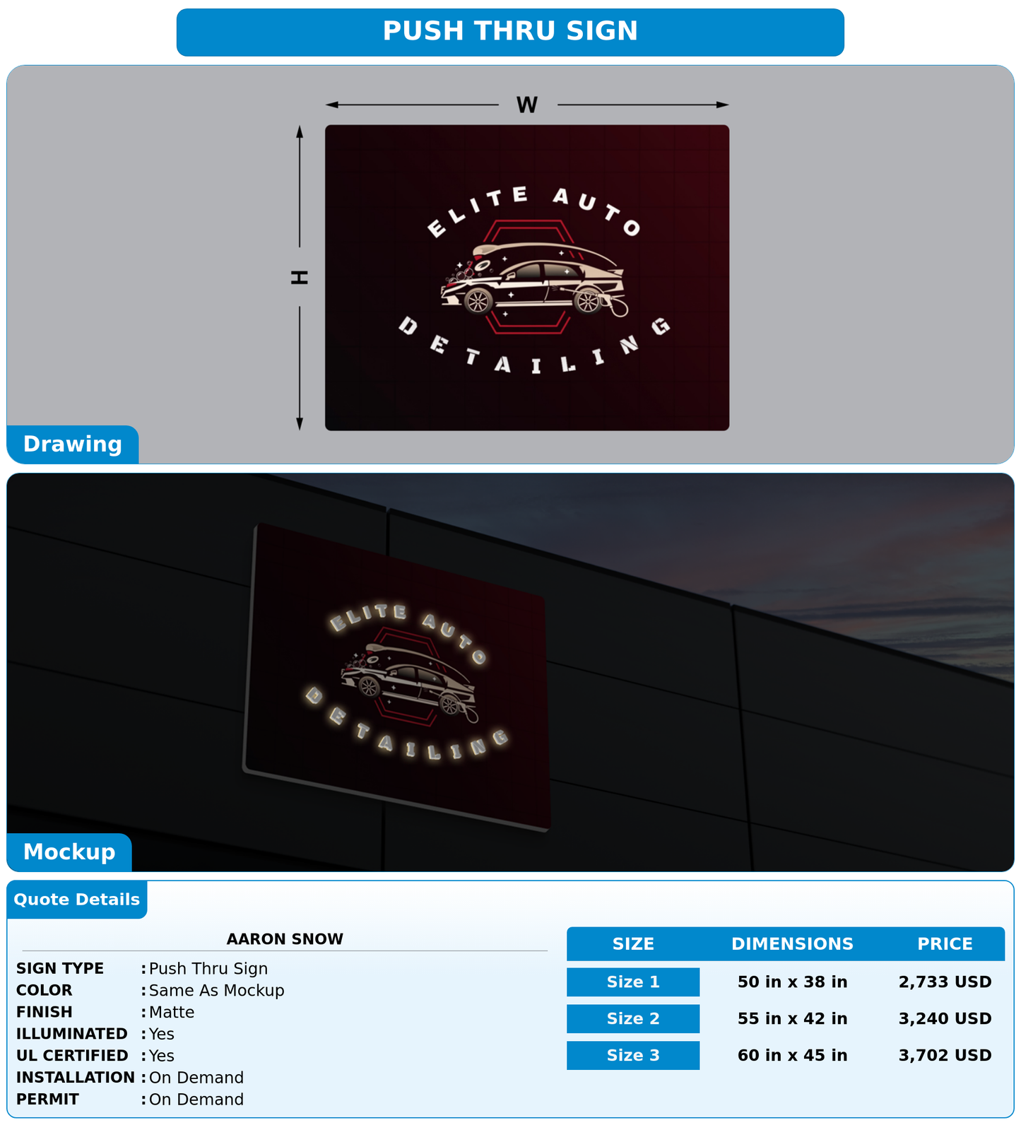 CUSTOM MOCKUP SIGN FOR Aaron snow