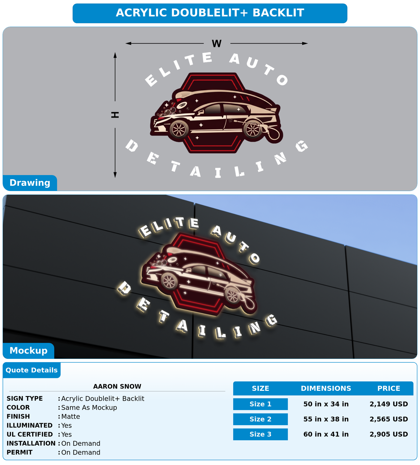 CUSTOM MOCKUP SIGN FOR Aaron snow