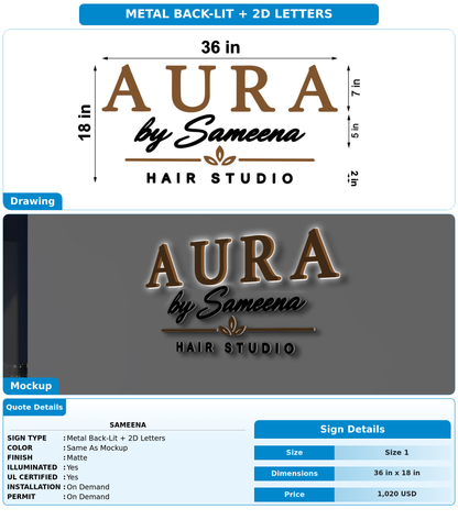 CUSTOM MOCKUP SIGN FOR Sameena