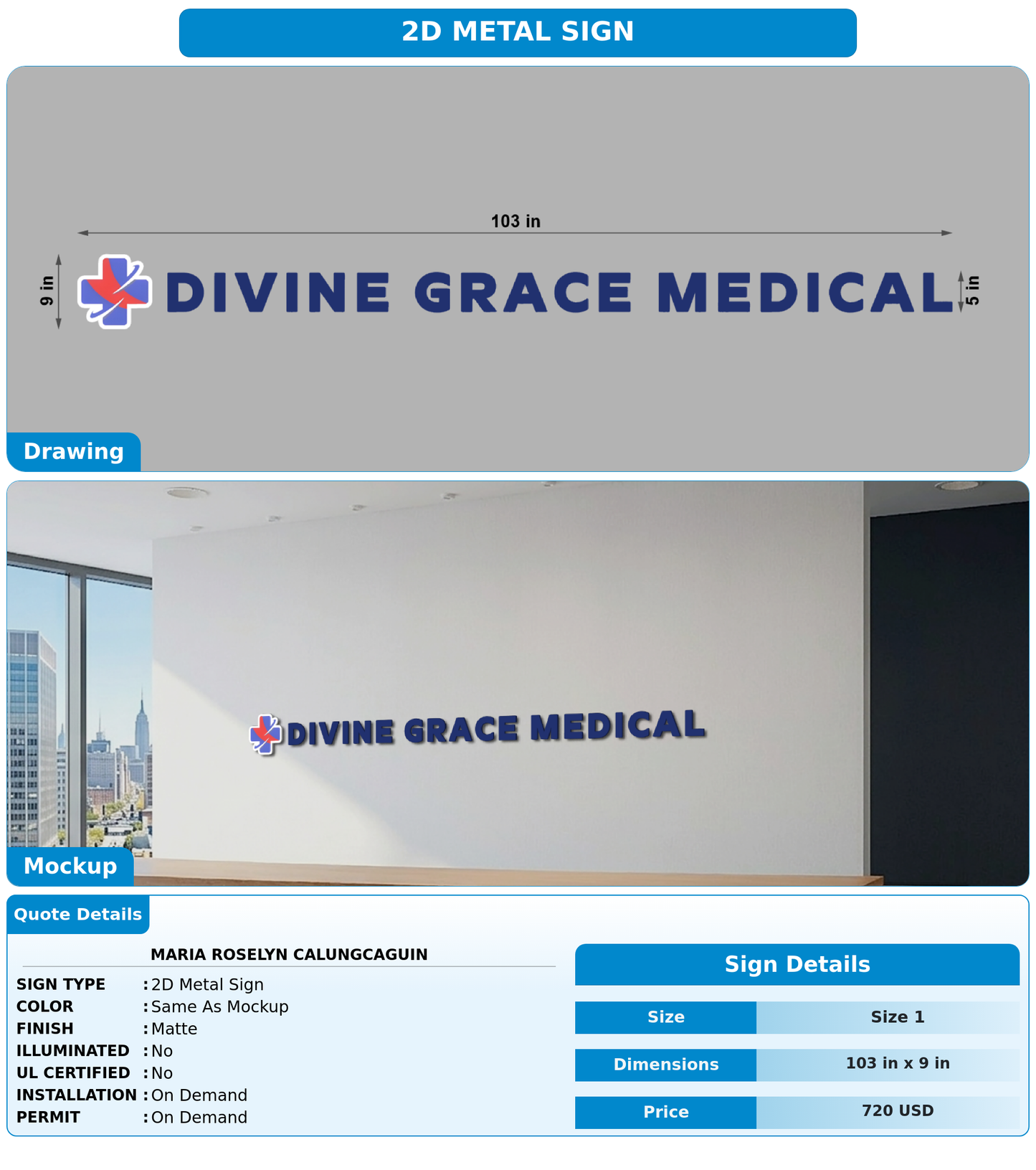 CUSTOM MOCKUP SIGN FOR Maria Roselyn Calungcaguin