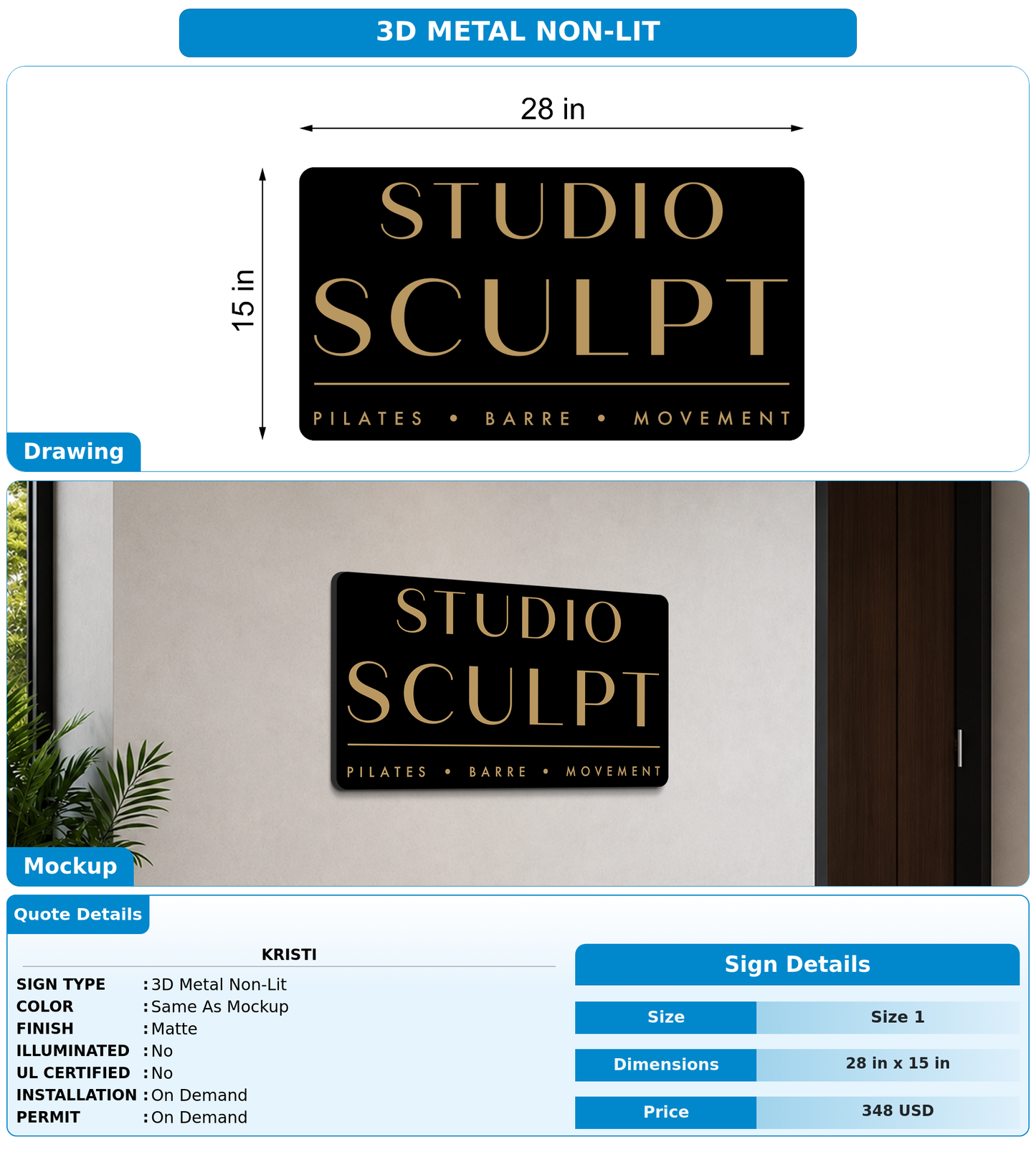 CUSTOM MOCKUP SIGN FOR Kristi