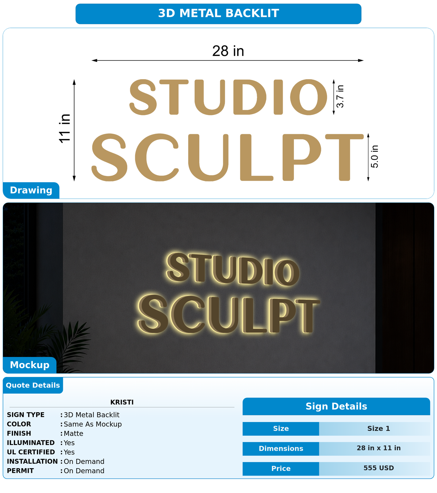 CUSTOM MOCKUP SIGN FOR Kristi