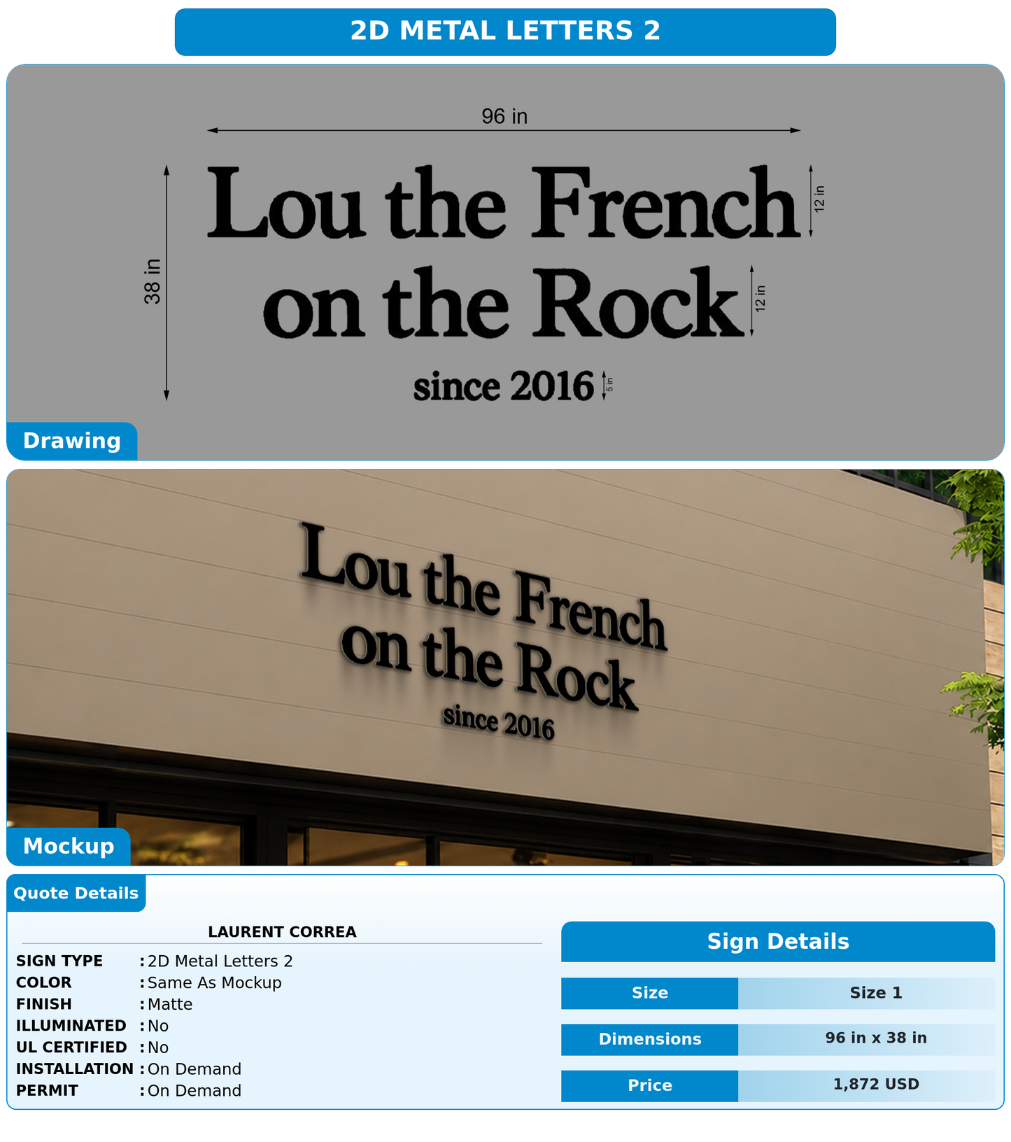 CUSTOM MOCKUP SIGN FOR Laurent Correa