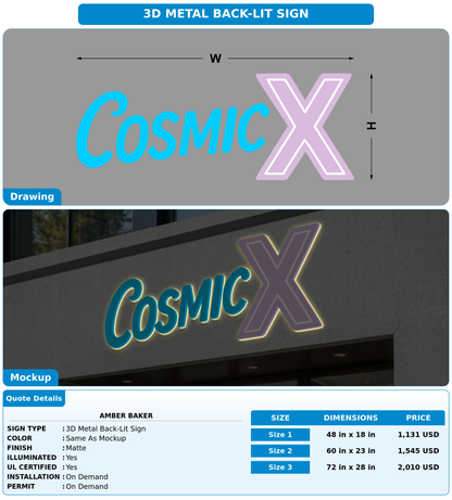 CUSTOM MOCKUP SIGN FOR Amber baker