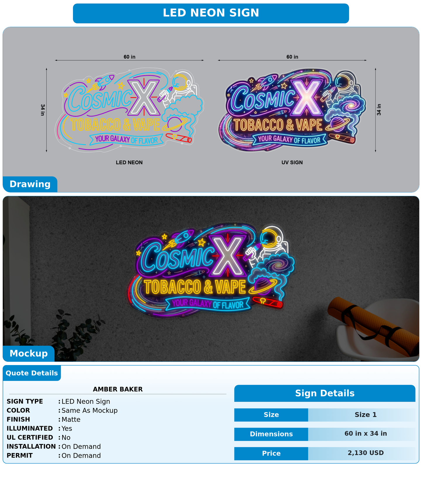 CUSTOM MOCKUP SIGN FOR Amber baker