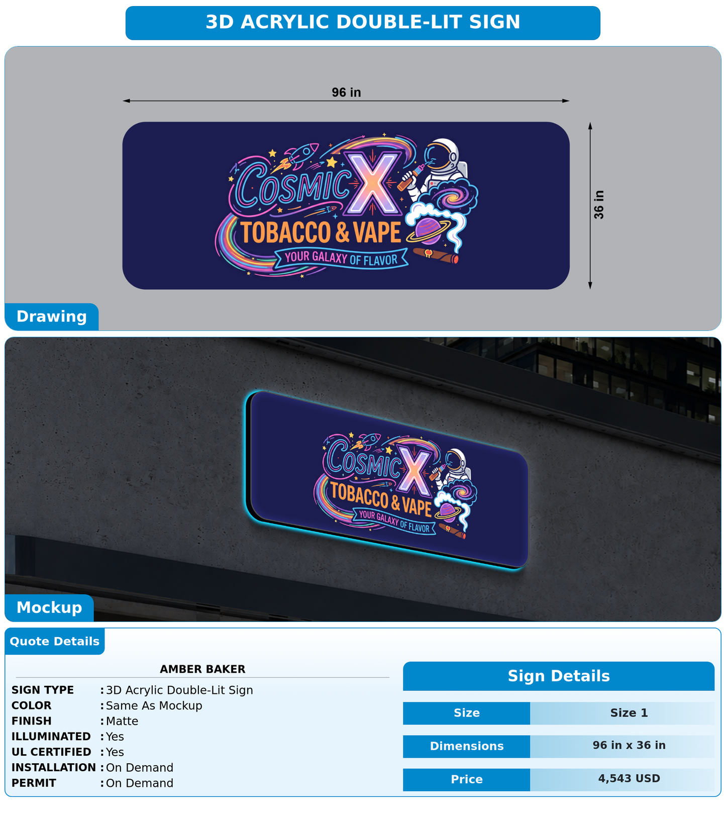 CUSTOM MOCKUP SIGN FOR Amber baker