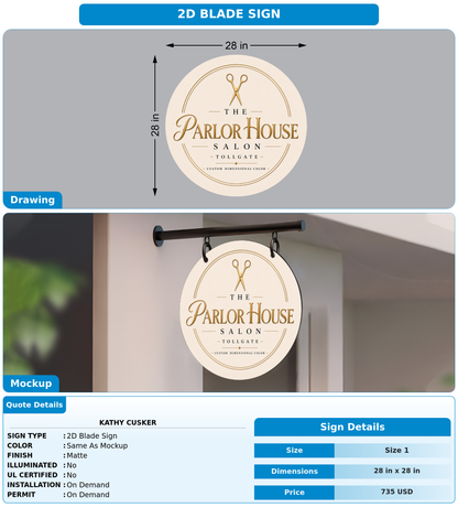 CUSTOM MOCKUP SIGN FOR Kathy cusker