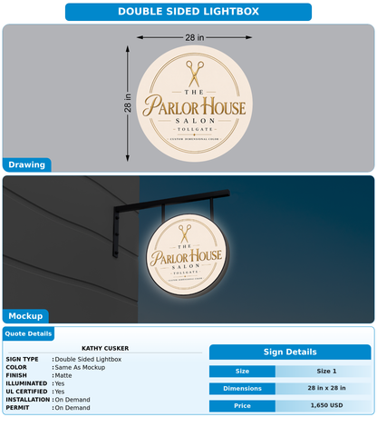 CUSTOM MOCKUP SIGN FOR Kathy cusker